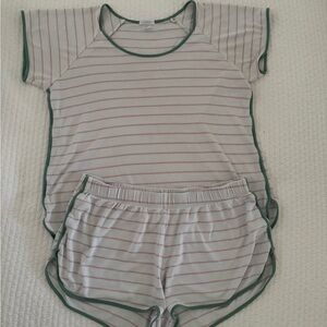 LAKE Striped Short Sleeve Pajama Set
